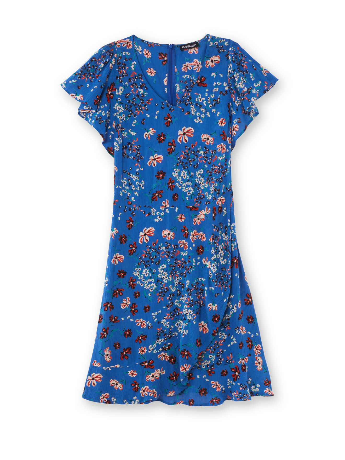 Robe à volants, manches courtes