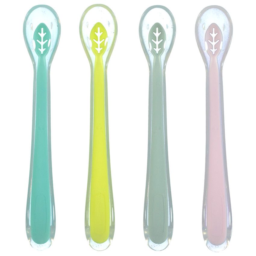 Set de 4 cuillères en silicone Mix'N'Match - Rose - Ecru