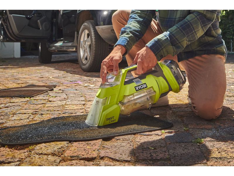 RYOBI Akku-Textielreiniger RDC18-0 ohne Akku und Ladegerät Akkubetriebener Textilreiniger, ideal für die Reinigung von Polstermöbeln, Autoinnenräumen und anderen textilen Oberflächen