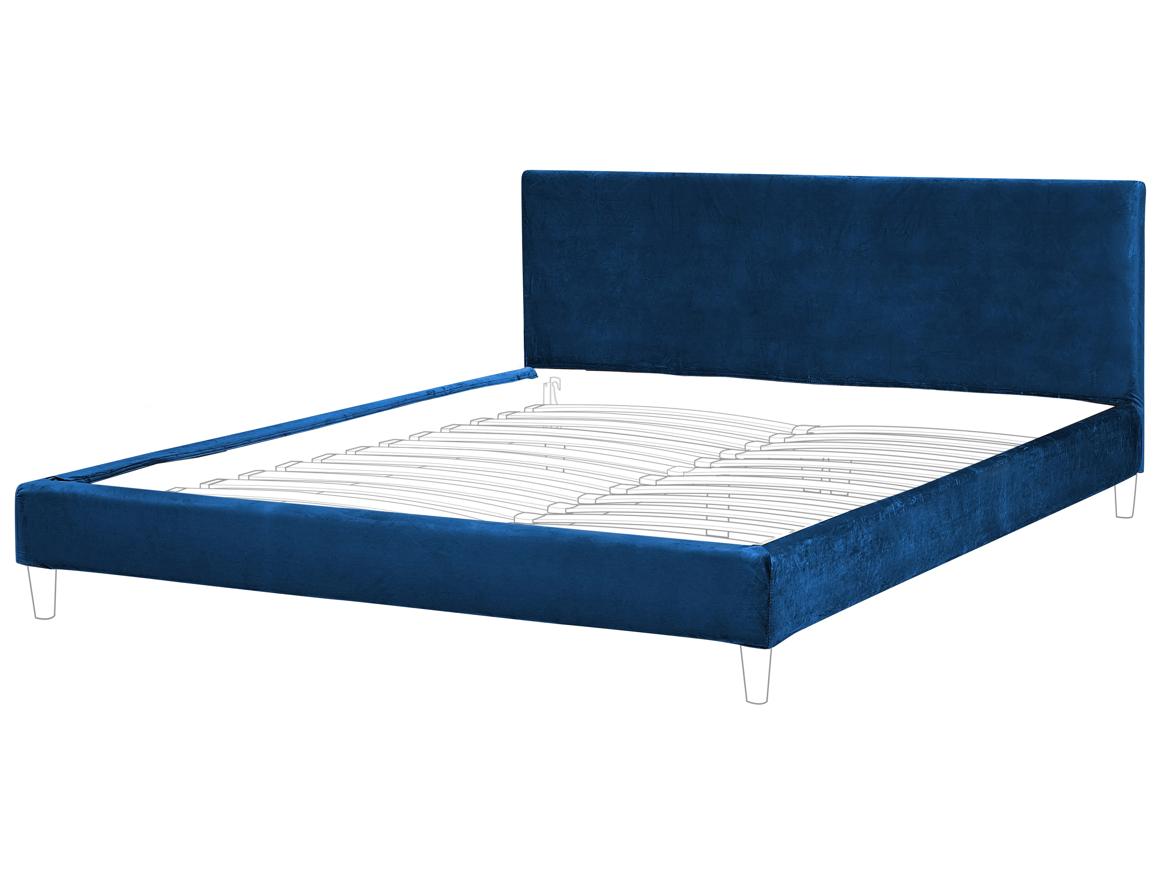 Bedframe hoes Fluweel FITOU 180 x 200 cm Donkerblauw