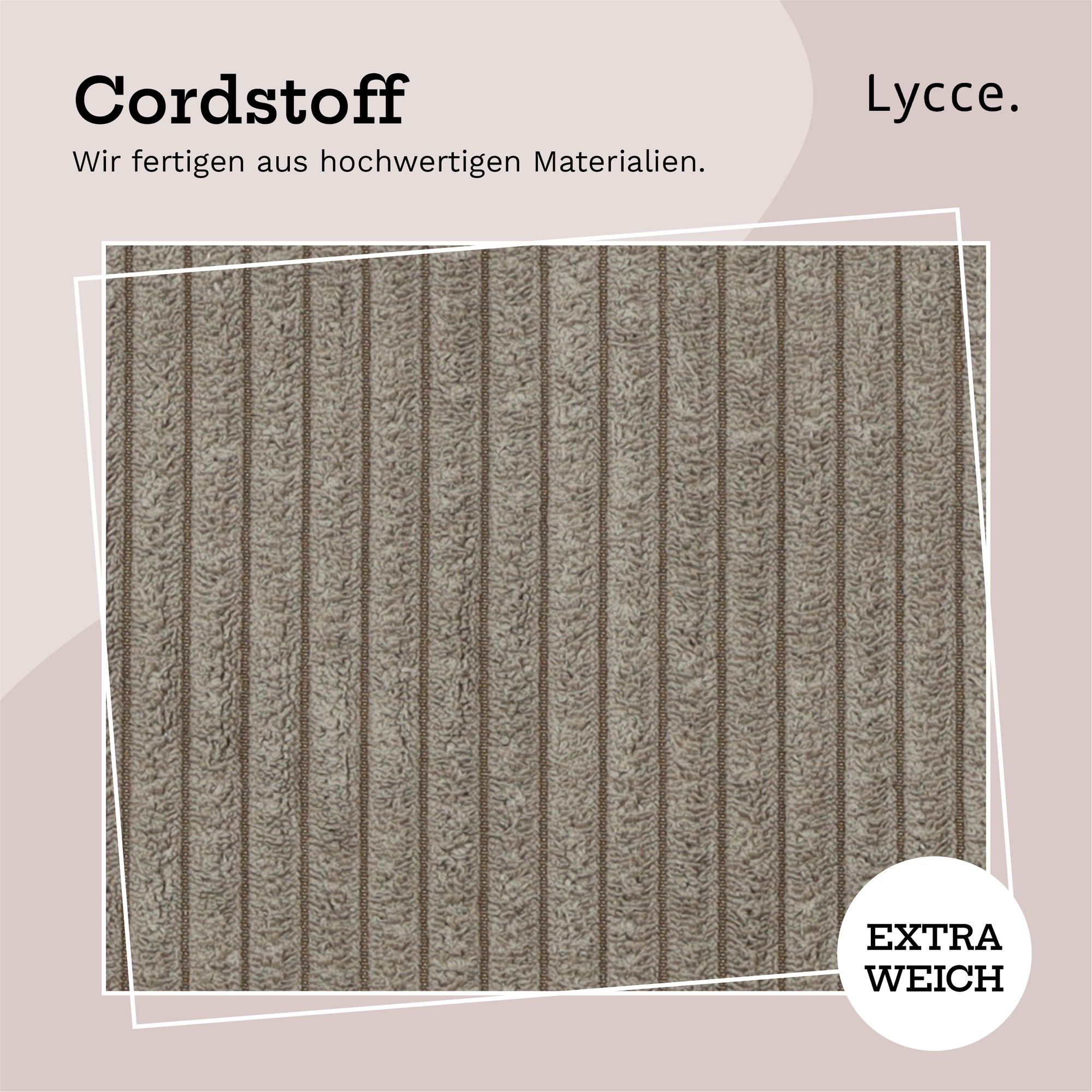 Lycce Klemmkissen Sitzkissen mit 1 Leiste, Cordstoff extra Polsterung
