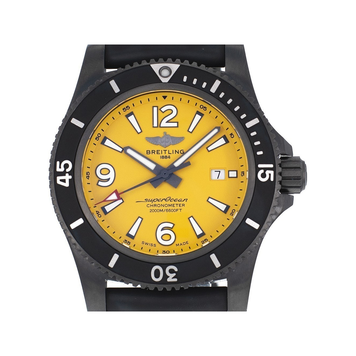 Montre d'occasion Breitling SuperOcean homme automatique acier bracelet caoutchouc noir