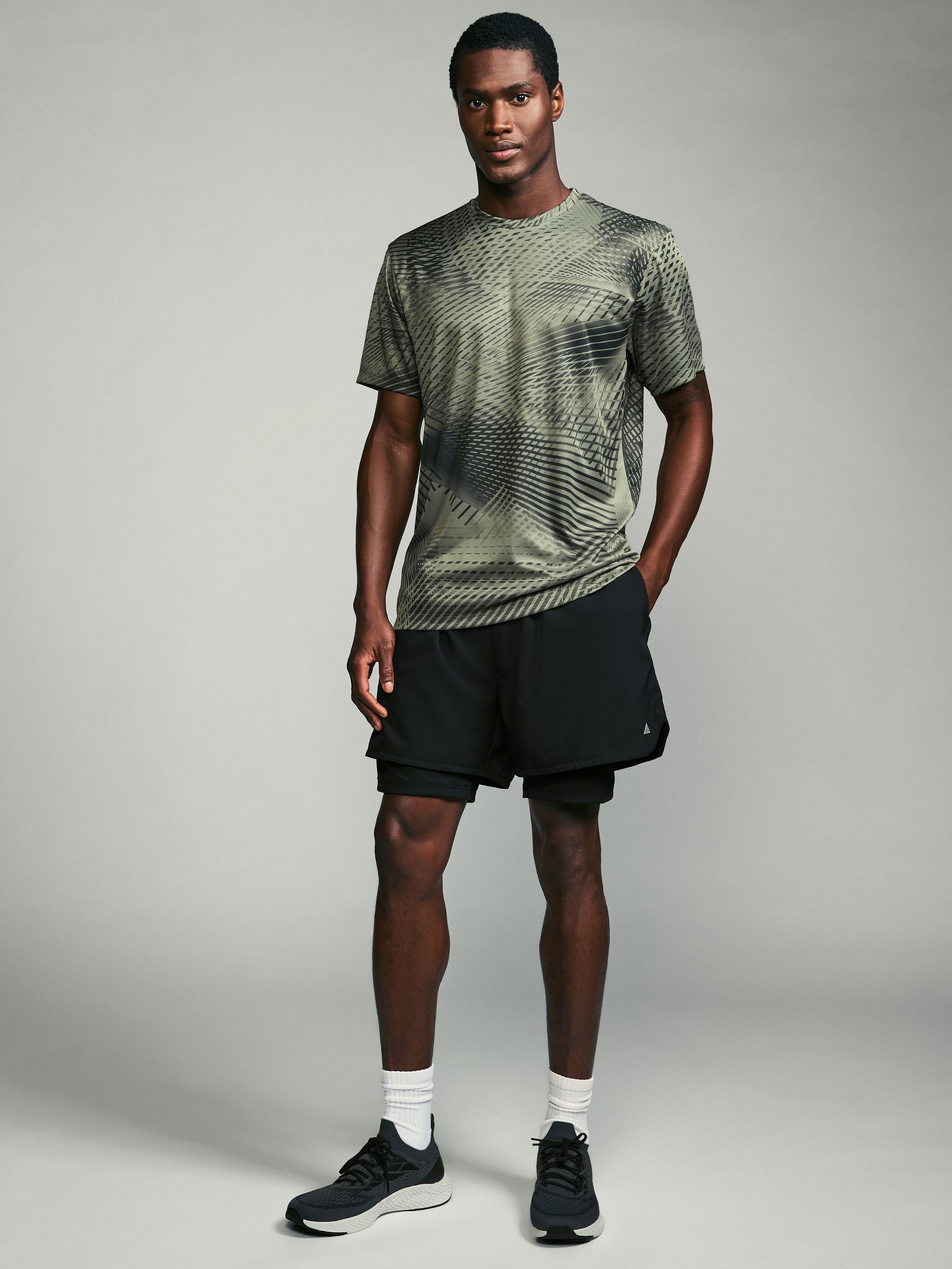 Kakigroen - Active Gym training T-shirt met print