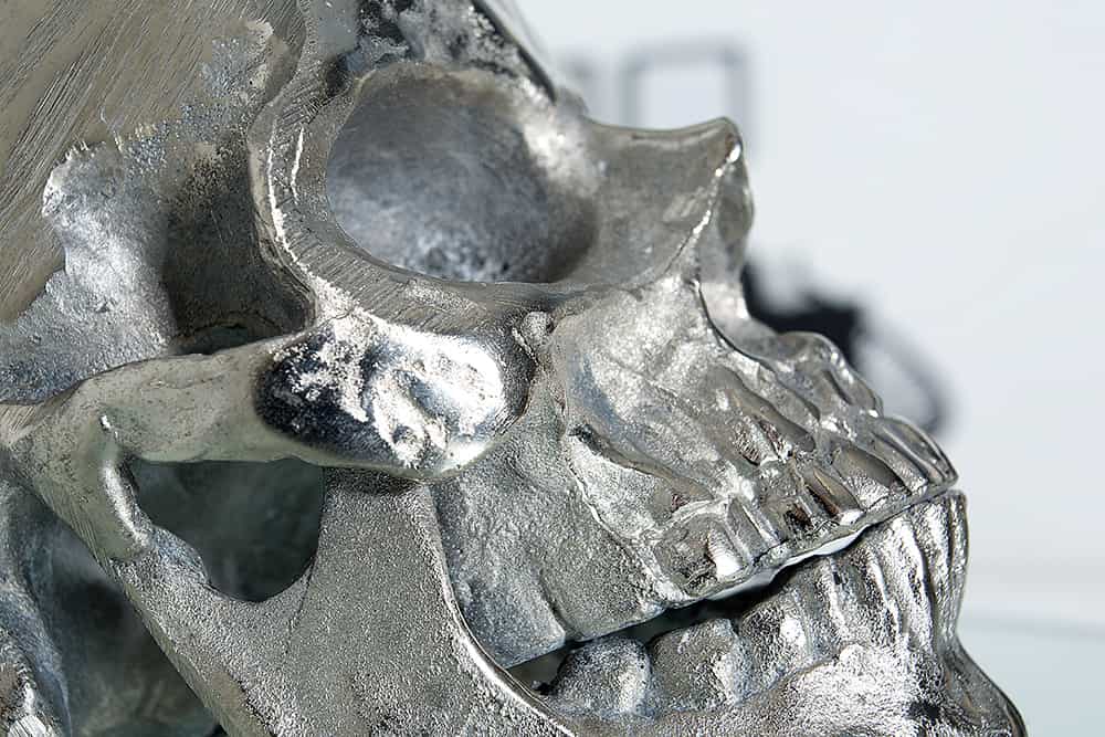 Extravagante Tischlampe SKULL 44cm schwarz Totenkopf Tischleuchte