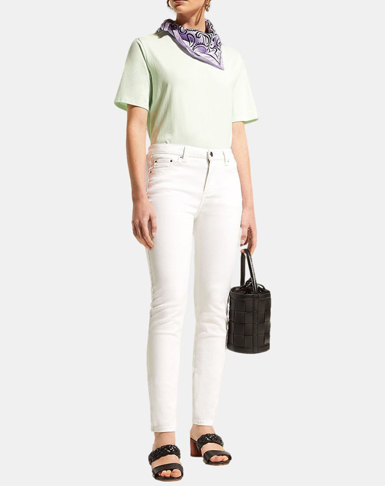 Galeries Lafayette Jean en Coton Bio Lslim blanc