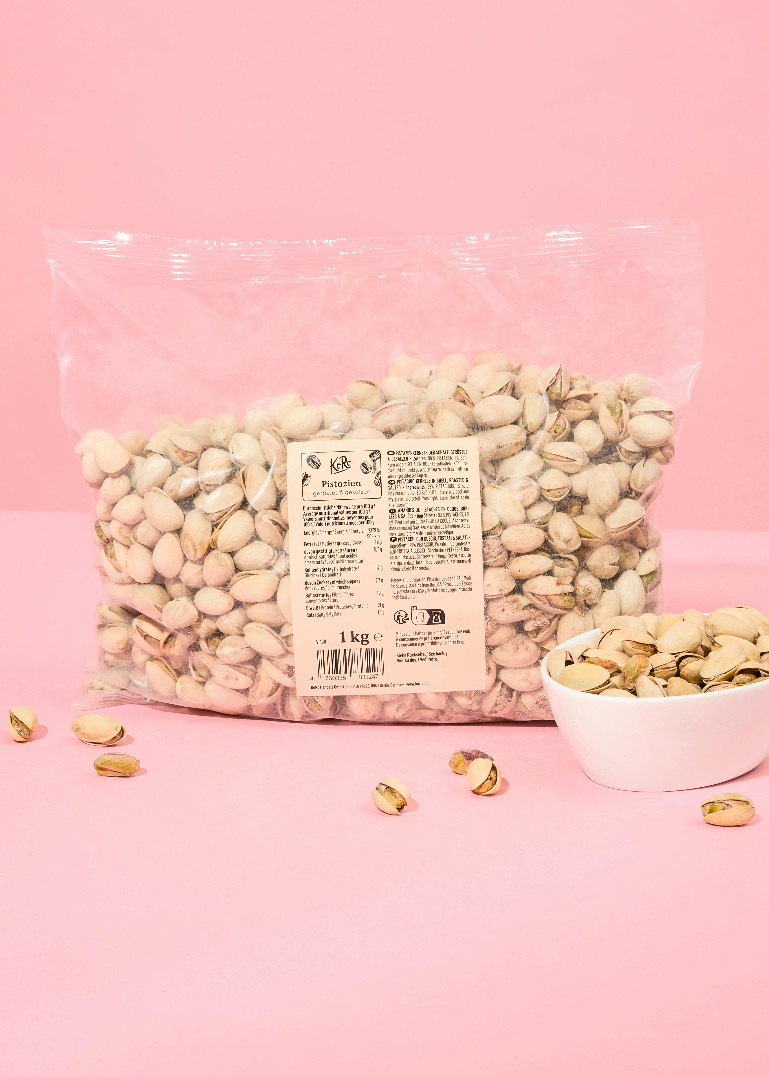 Geröstete und gesalzene Pistazienkerne 1 kg