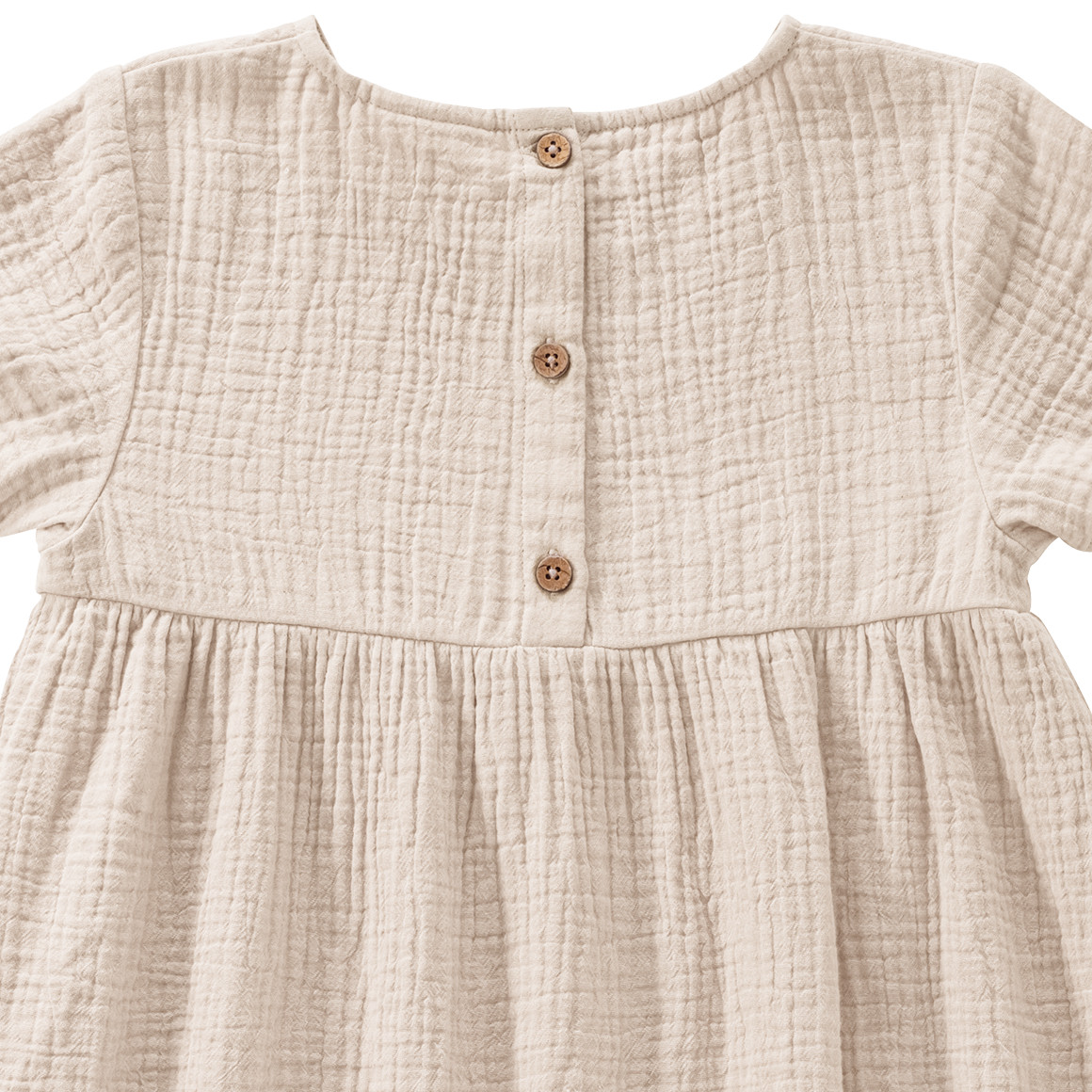 Topolino Pure Collection Mädchen Musselin-Kleid mit Teilungsnaht hellbeige