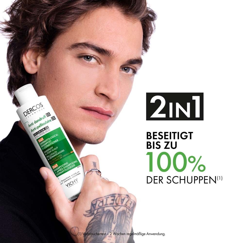 Dercos 2in1 Anti-Schuppen Shampoo 390ml + Vichy Dercos Shampoo Oily 50ml GRATIS
