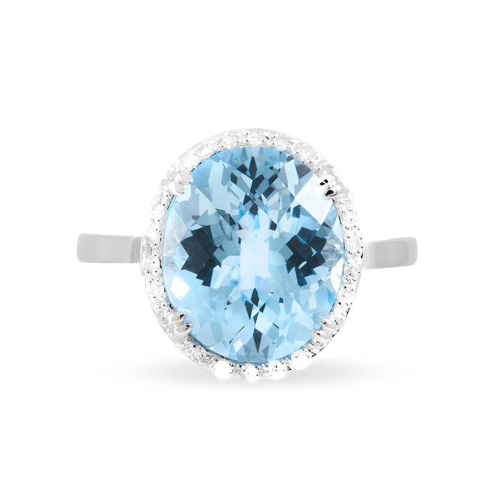 Bague Anna Or Blanc Topaze Et Diamant