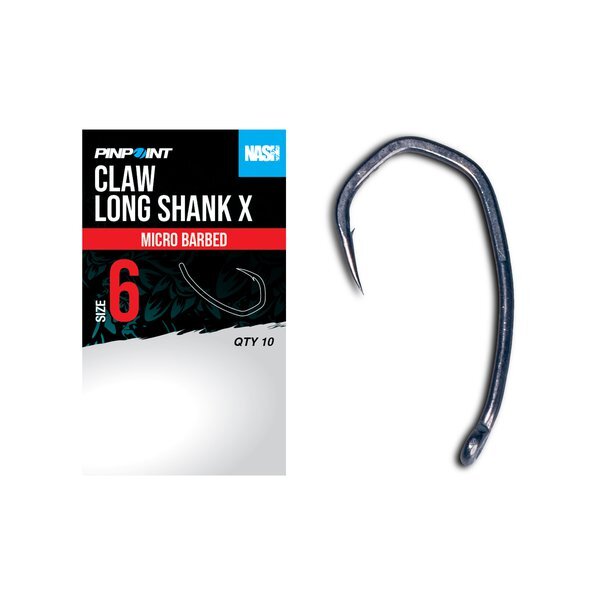 Hameçons Nash Claw Long Shank X Carpe (10 pièces)