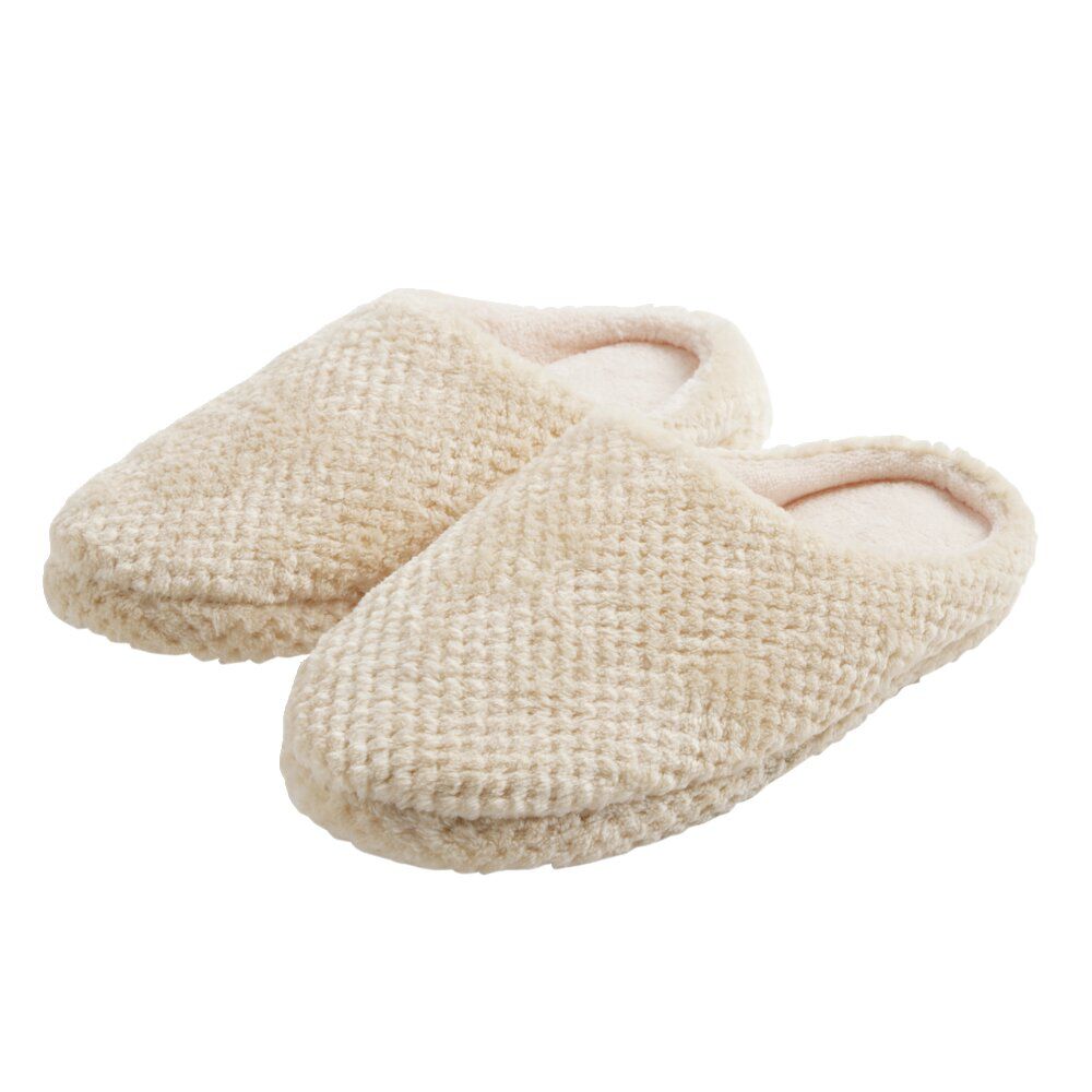 Chaussons mules unisexe beige motif quadrillé T40/41