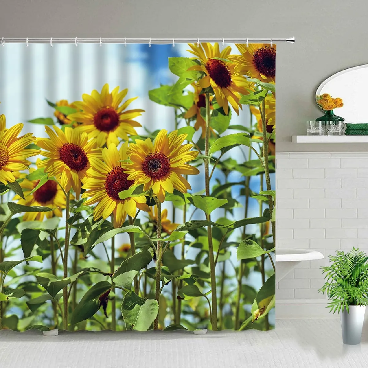 Universal Rideau de Douche Imprimé Tournesol 150x180 cm
