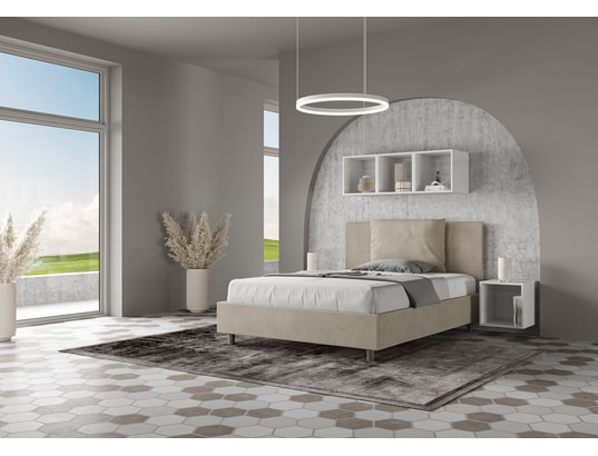 ITYHOME - Lit coffre antea 140x200 microfibra sable