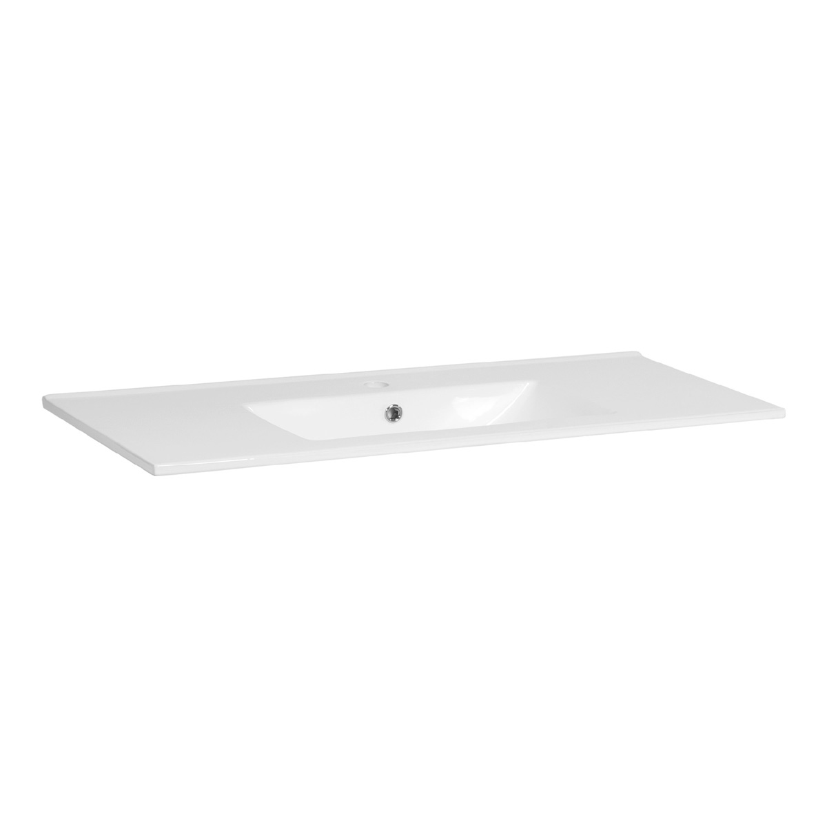 Brauer Frost wastafel keramiek 100cm met kraangat wit glans