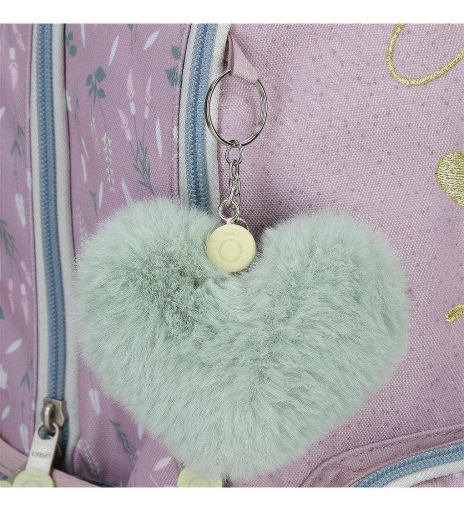 Mochila Enso Beautiful Day com compartimento duplo e rodinhas, roxa