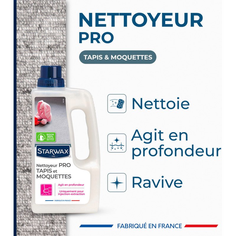Shampooing nettoyant - méthode pro - tapis et moquettes - anti-acariens - 1