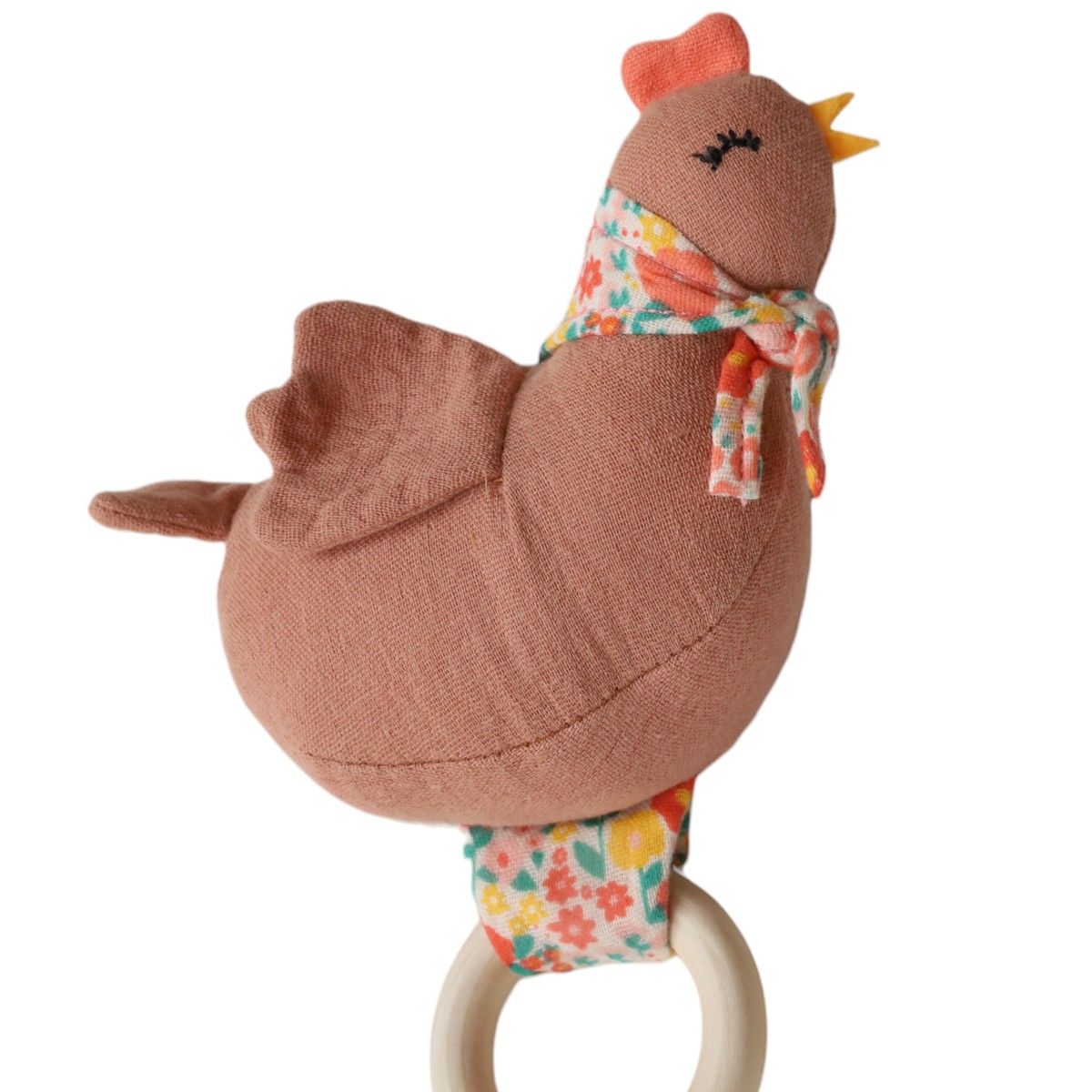 Hochet fleuri - La petite poule rousse Jolie saison
