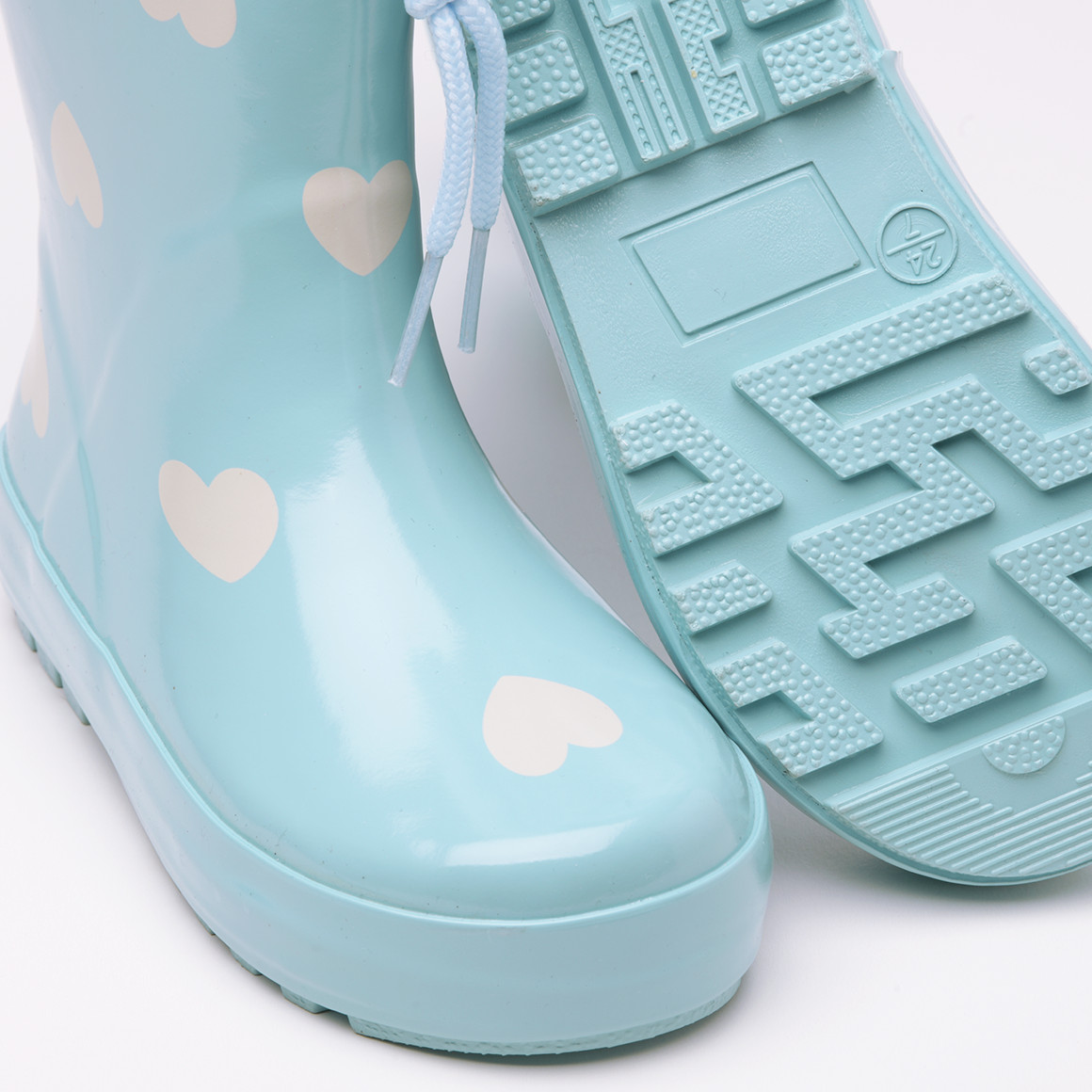 Topomini Baby Gummistiefel mit Herzchen-Allover hellblau