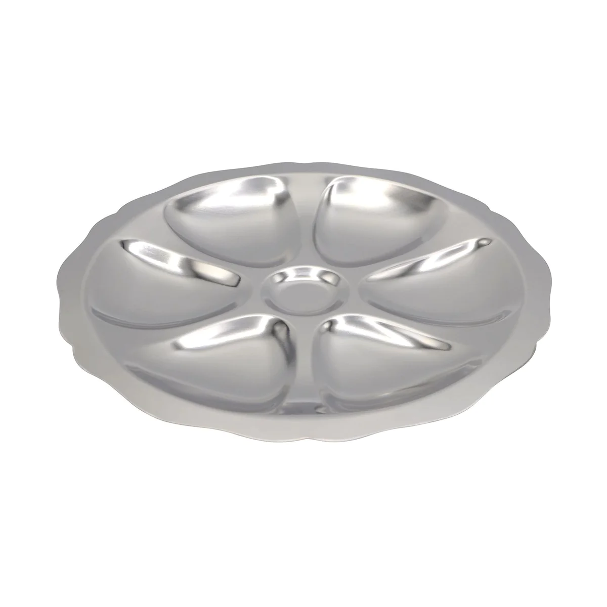 Assiette 6 huîtres en inox Chevalier diffusion