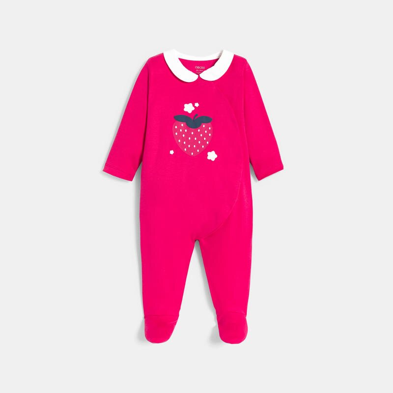 Dors-bien interlock fraise rose bébé fille Rose