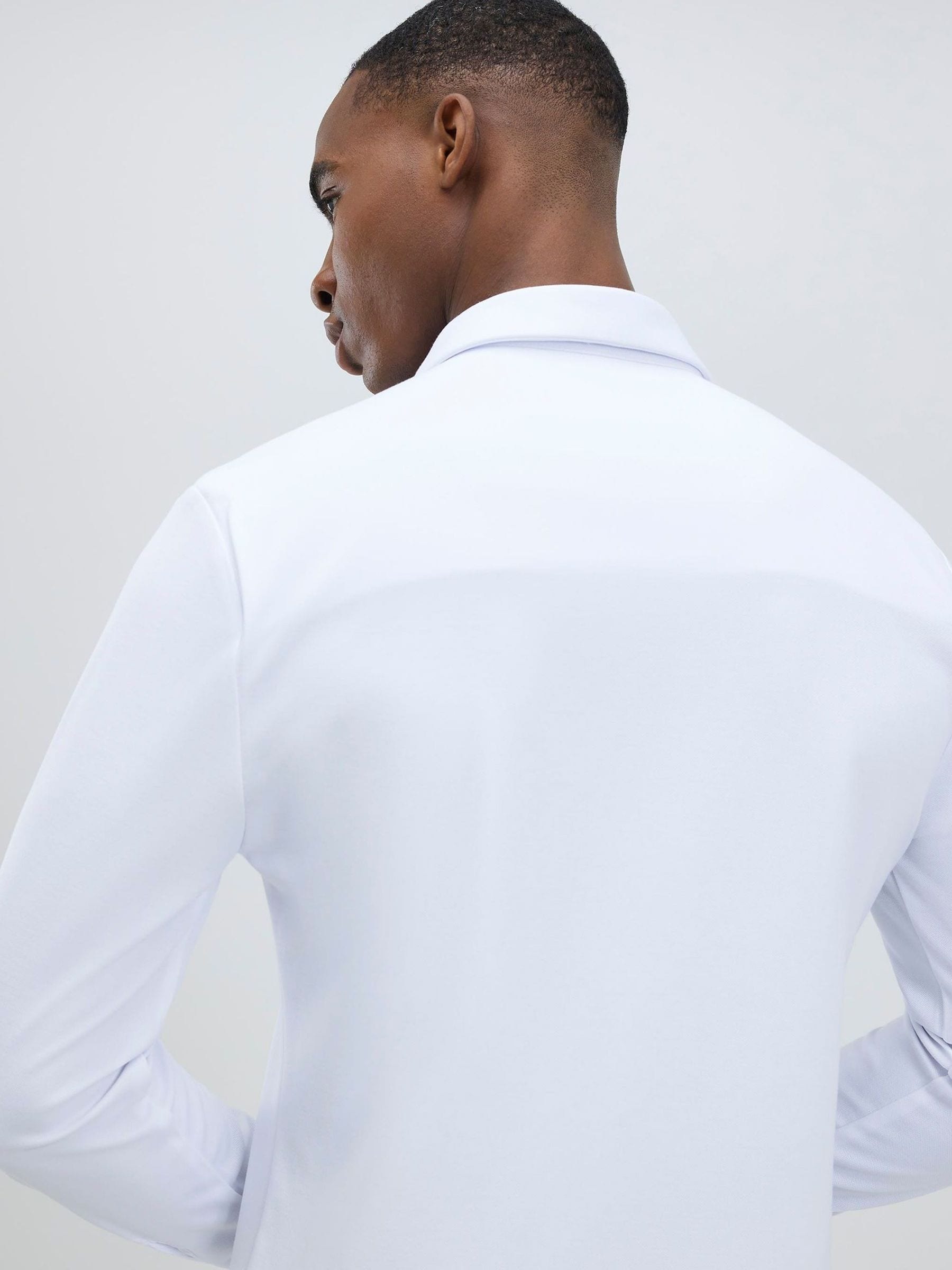 Wit - River Island Muscle Fit Pique Shirt