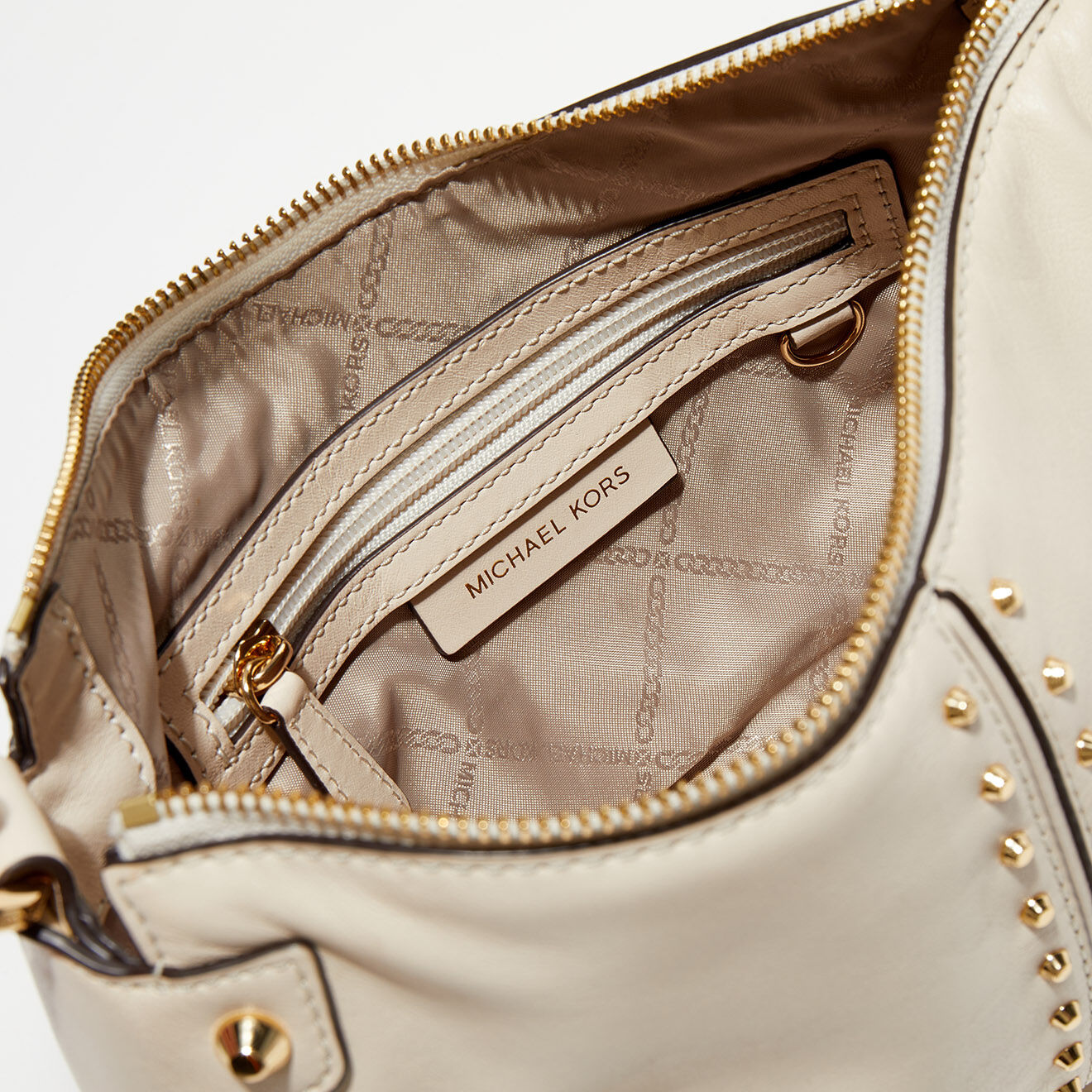 Michael Kors Sac porté épaule en Cuir Astor écrue - 20x10x5 cm