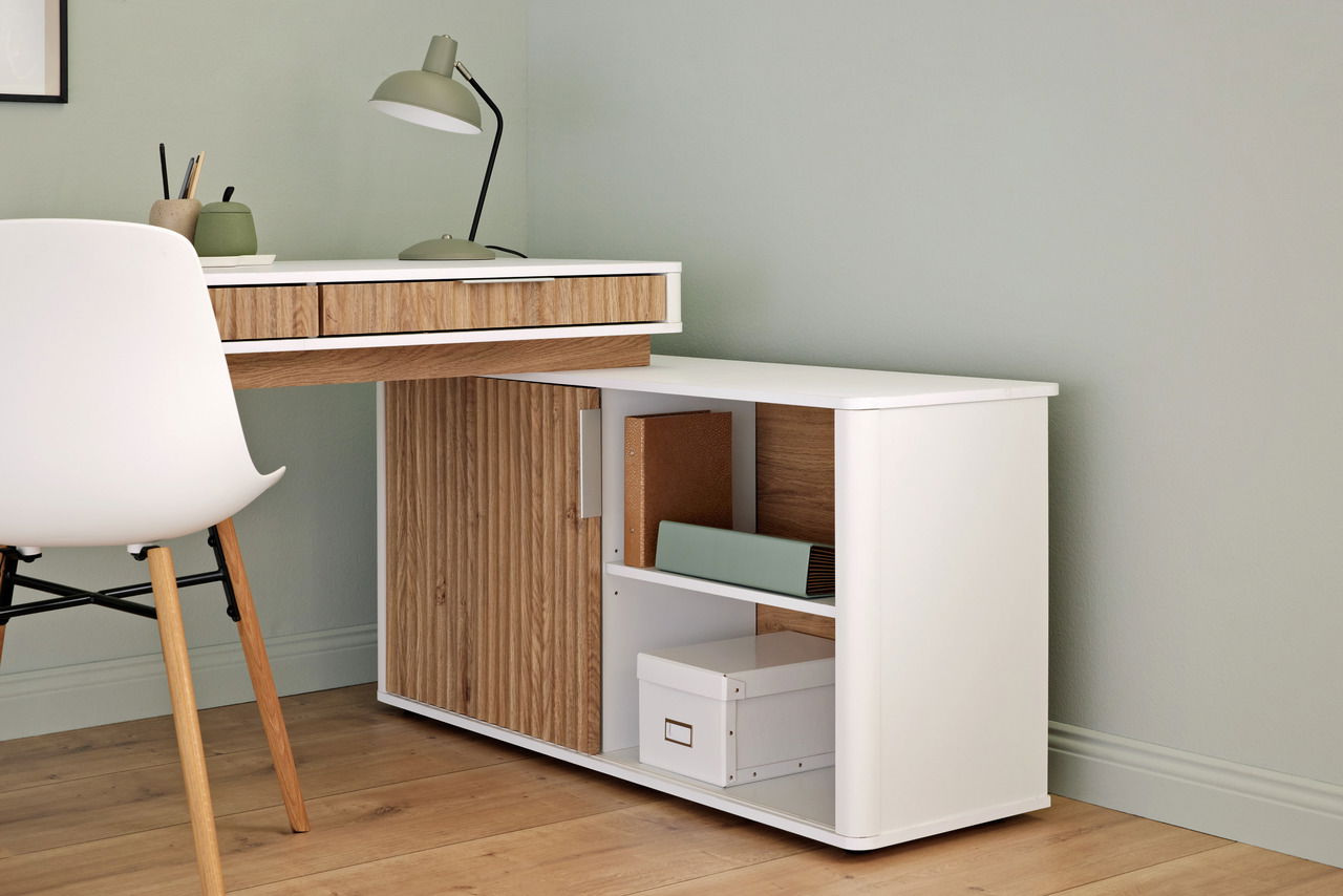 Novel Eck-Schreibtisch mit Anbau WAVE
