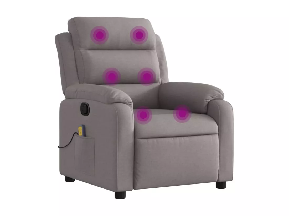 Fauteuil de massage inclinable Taupe Tissu