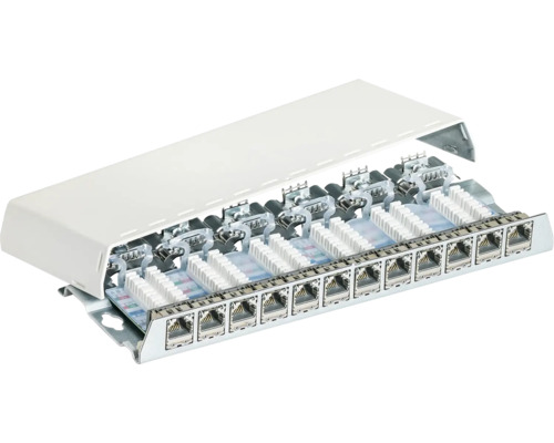 Rutenbeck patchpaneel patchveld 10 Gigabit 12 poorten CAT.6a zuiver wit