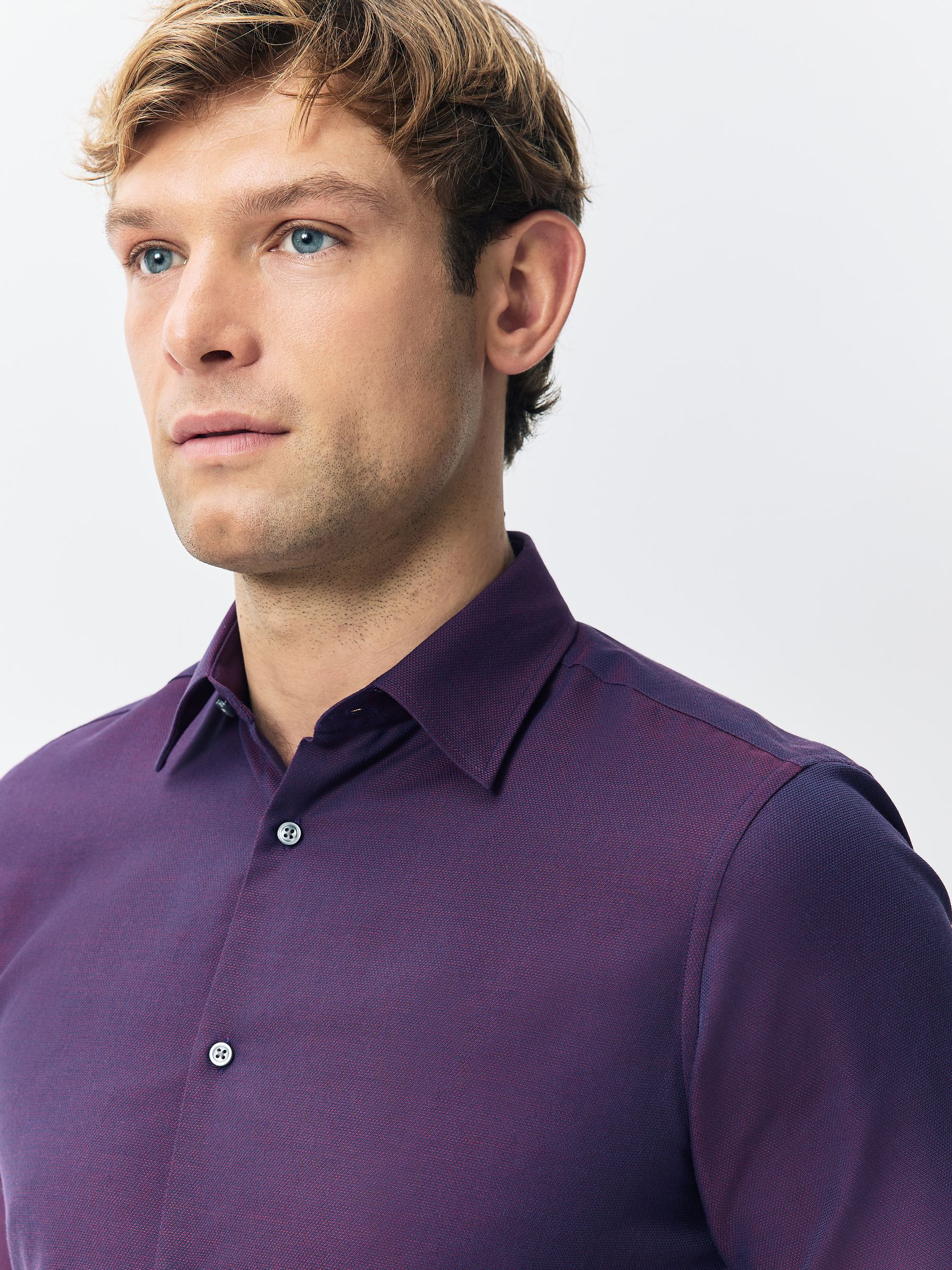 Blauwgroen/paars - Easy Care Smart Shirts 2 Pack with Trim
