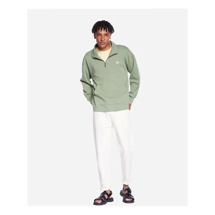 Olow Sweat Zippé Bernex Coton Bio | Sauge