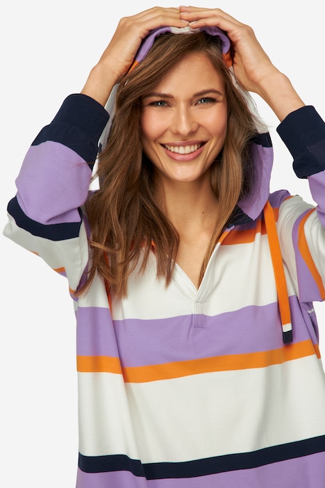 Hoodie, Ringel, Kapuze, Langarm, OEKO-TEX