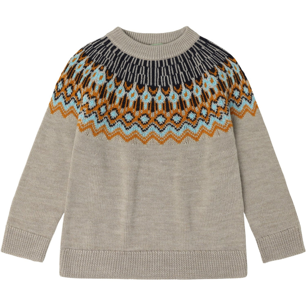 Køb FUB Oat Melange Fair Isle Sweater