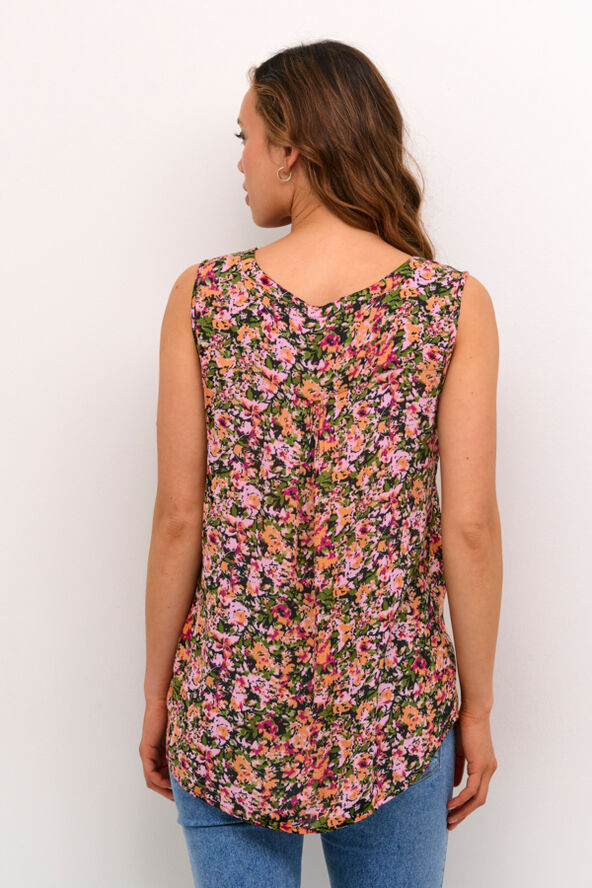 Kaffe KAamber Top Printed Melon/pink abstract flower