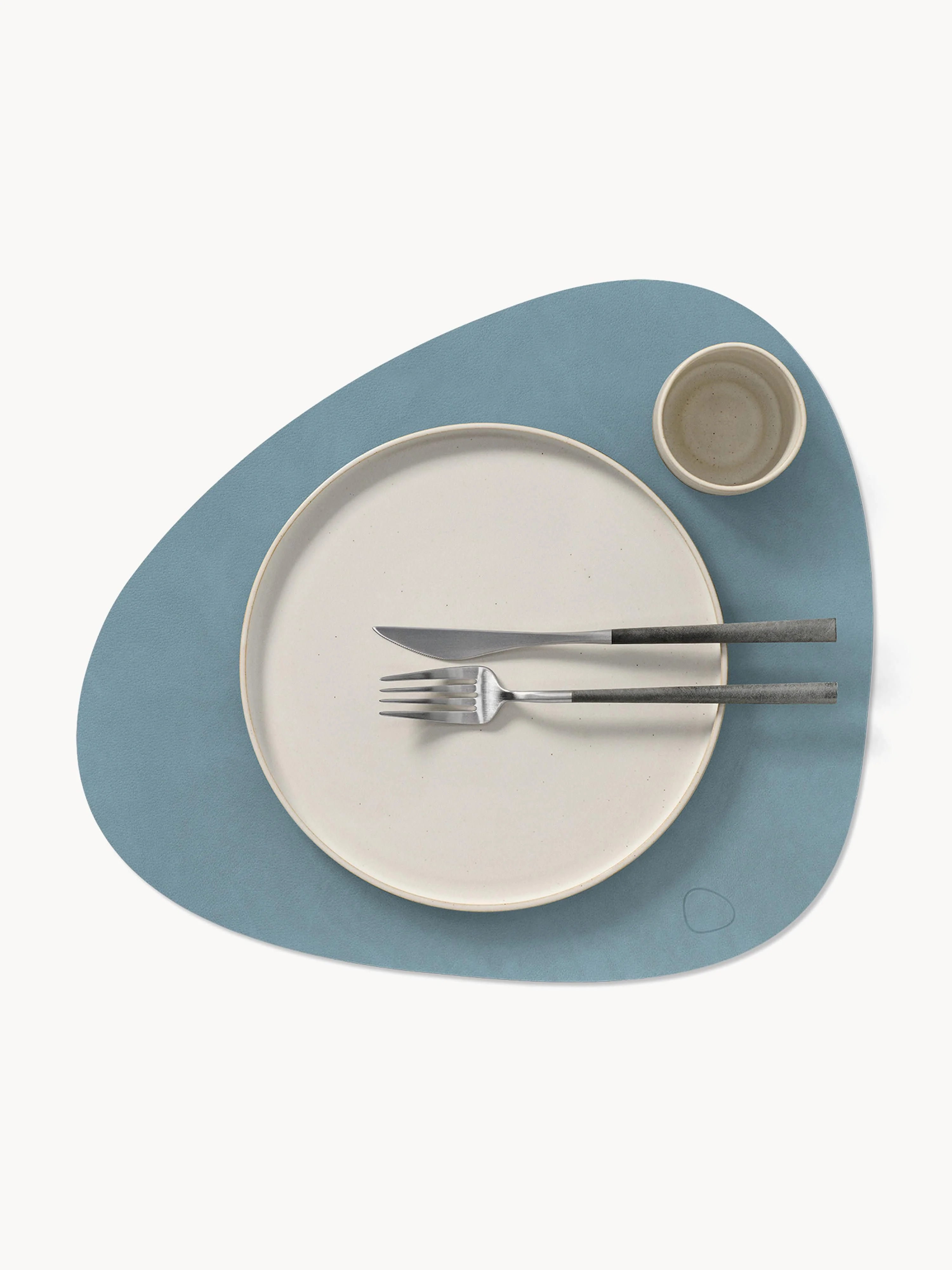 Asymmetrische leren placemats Curve, 4 stuks