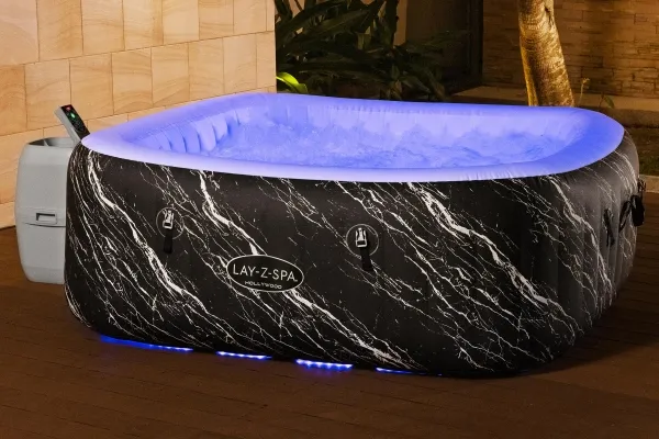 Bestway Lay-Z-Spa 6001F, 778 L, 6 person(er), Firkant, Boble/Jet massage, ABS, Polyethylenterephthalatfolie (PET), Polyvinylchlorid (PVC), Sort, Hvid