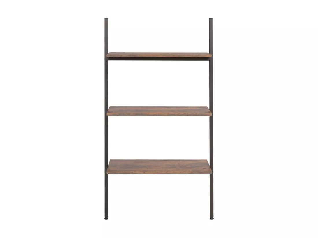 Étagère inclinée à 3 niveaux Marron foncé et noir 64x34x116 cm