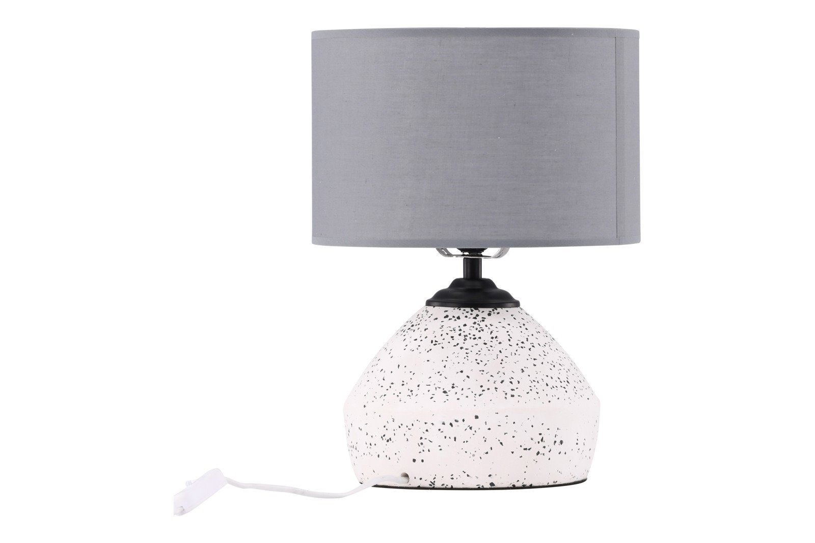 Sisteron bordlampe Hvit fot, mørk grå skjerm