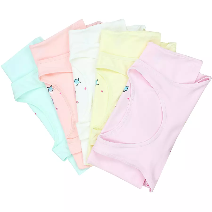 TupTam Mädchen Kinder Unterhemd 5er Pack rosagelb