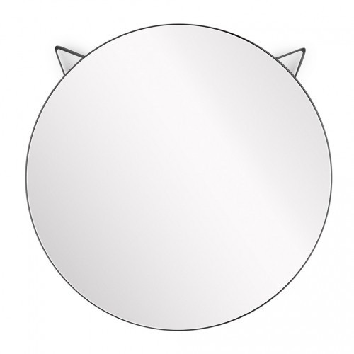 Espelho de parede em formato de rosto de gato preto