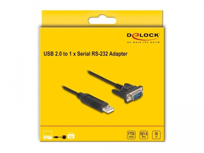 Delock Serial-Adapter USB-A Stecker - Seriell Buchse Serielle Geräte über einen USB-Port anschliessen