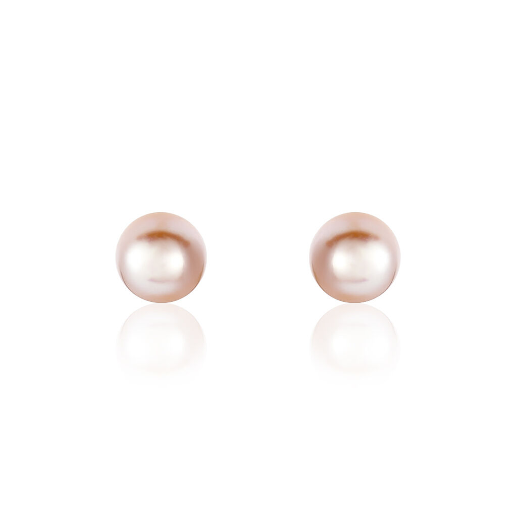 Boucles D'oreilles Puces Ursulina Or Jaune Perle De Culture