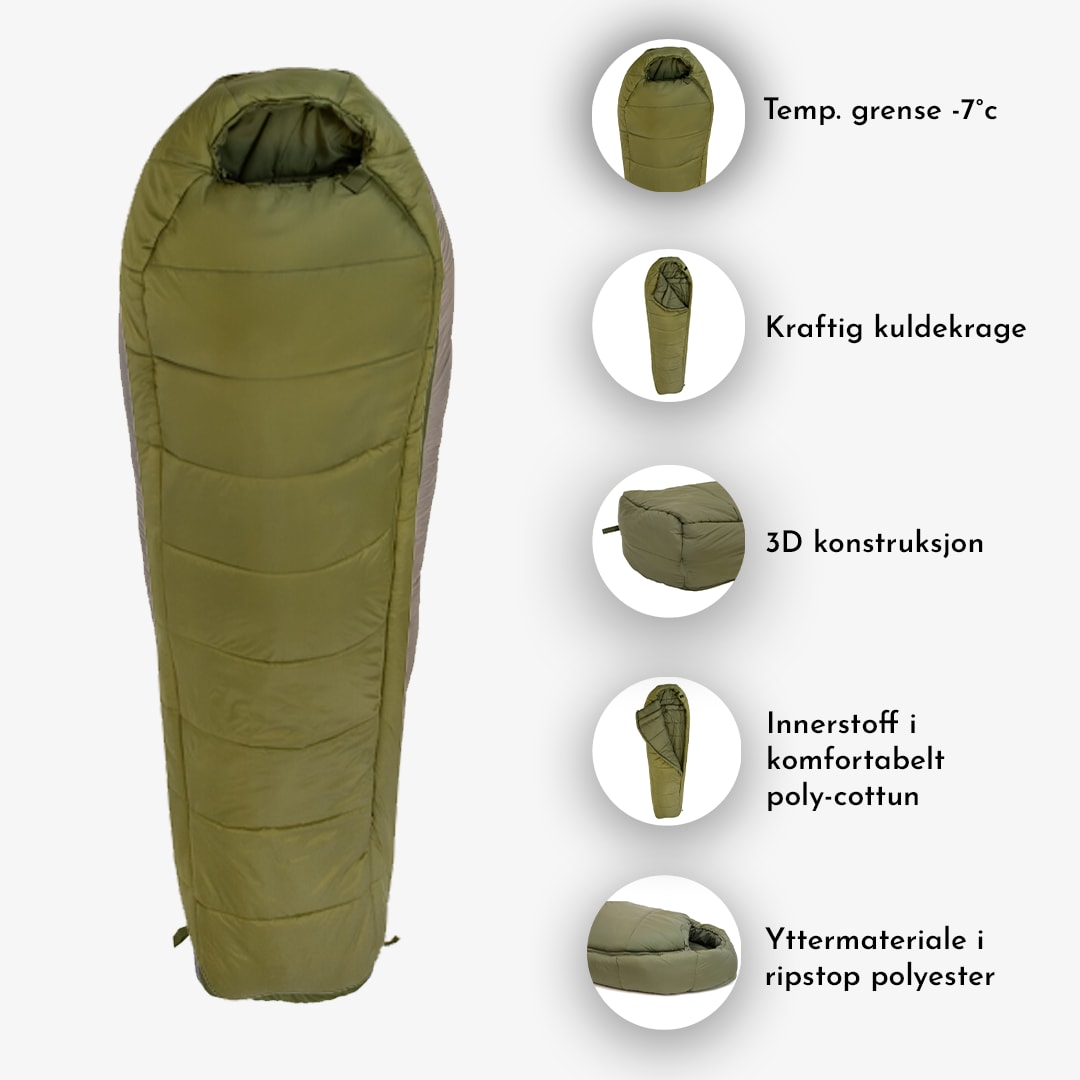 Falkeberg Recon, fibersovepose<br>Temp grense -7°C