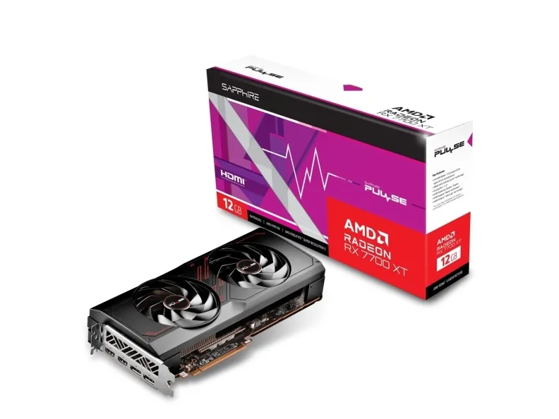 Sapphire Pulse Radeon RX 7700 XT - Grafikkort - Radeon RX 7700 XT - 12 GB GDDR6 - PCIe 4.0 x16 - 2 x HDMI, 2 x DisplayPort