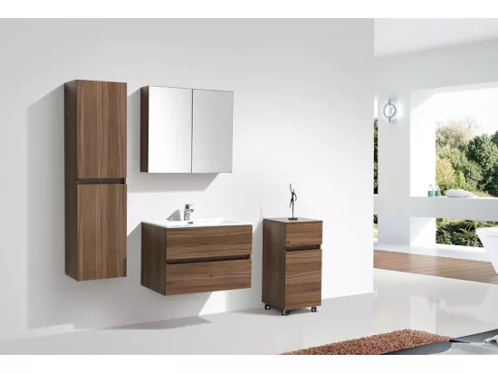 Armoire de toilette bloc-miroir SIENA largeur 80 cm noyer