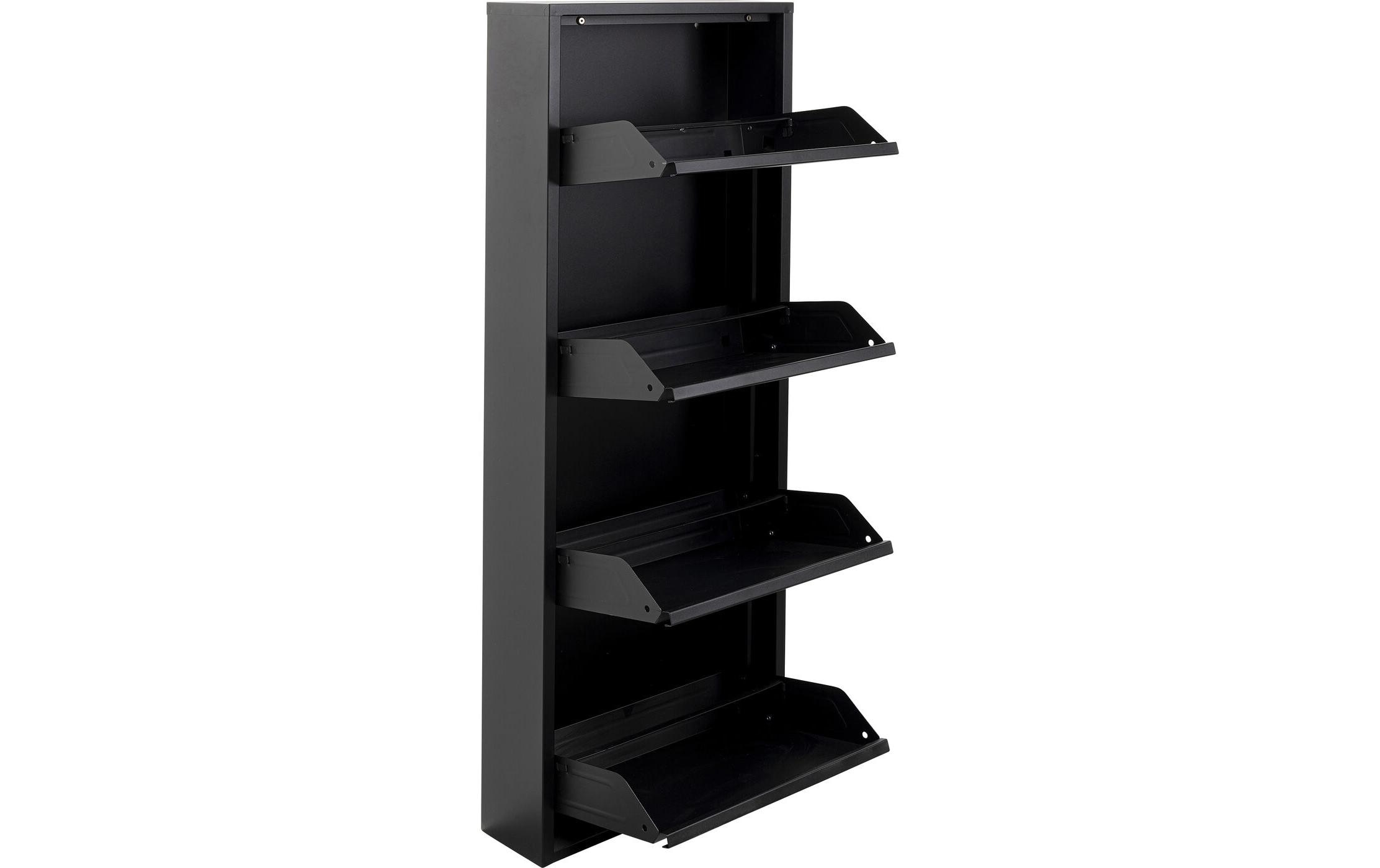 Schuhschrank Caruso 4-er, 50 x 136 cm, Schwarz<br>Schuhschrank