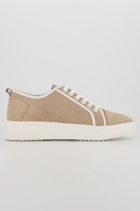Veloursleder-Sneaker, Zierstreifen, Weite H