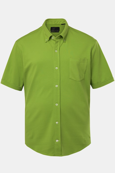 Piqué-Hemd, FLEXNAMIC®, Halbarm, Buttondown-Kragen, Modern Fit, bis 8 XL