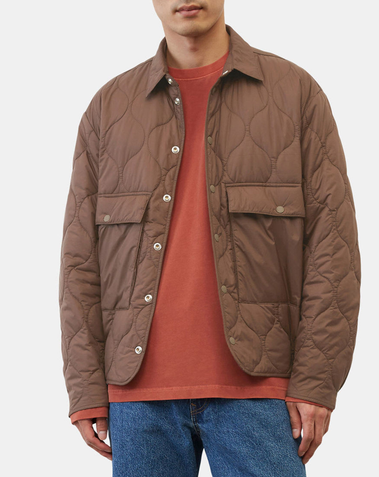 Marc O'Polo Veste Quilt double zip marron