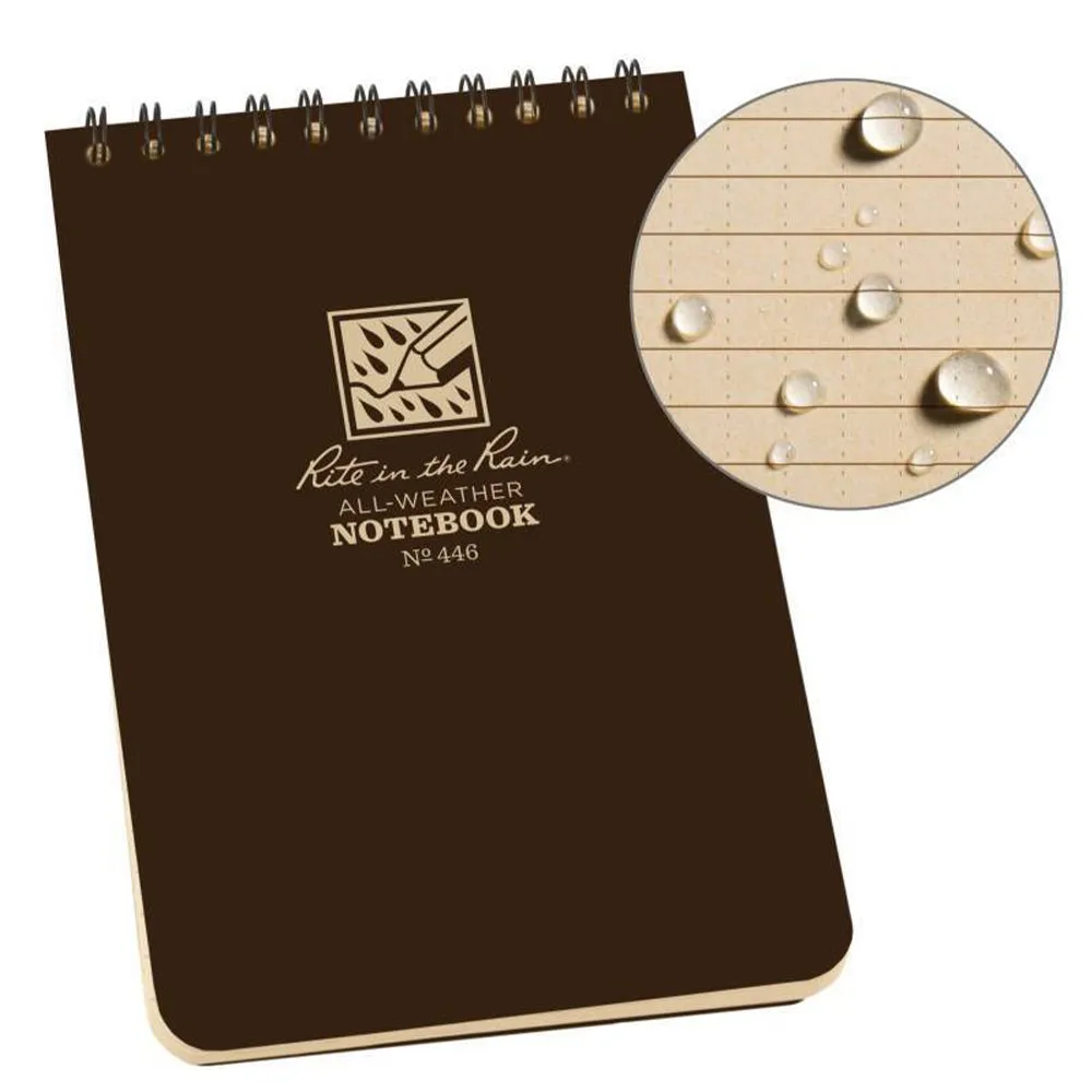 Rite in the Rain -  Rite in the Rain Notizblock Spiralbindung oben braun